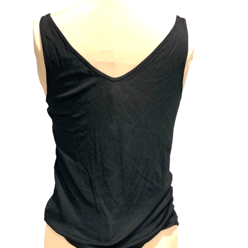 top tank AND OTHER STORIES black knit 2 V-neck reversible classic minimalist